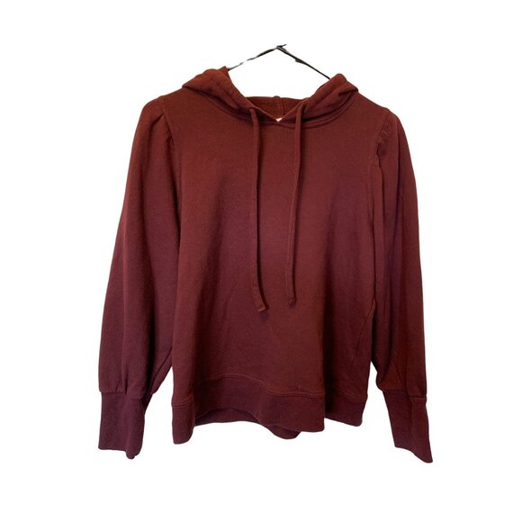 👗 2/$30 👗 Maroon Nine West Hoodie with Ballooned Shoulders Short sz Large - Picture 1 of 6
